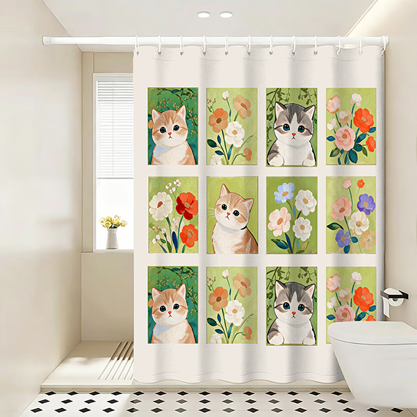 Custom Dye-Sublimation Polyester Shower Curtains