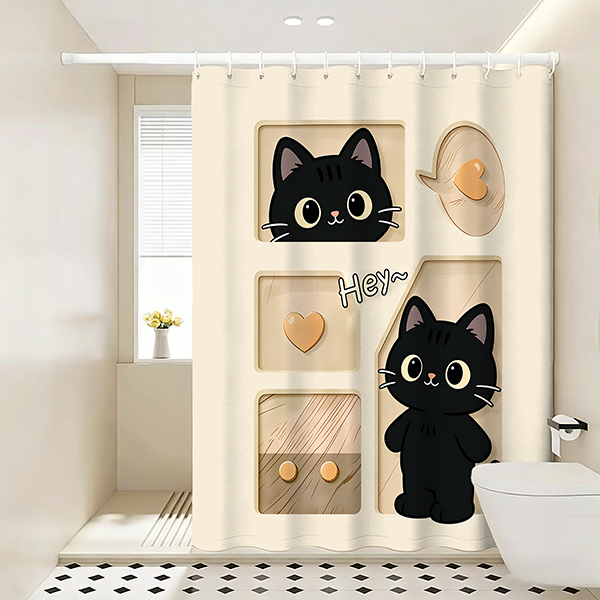 Custom Dye-Sublimation Polyester Shower Curtains