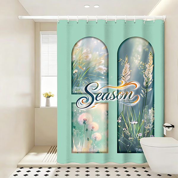 Custom Dye-Sublimation Polyester Shower Curtains
